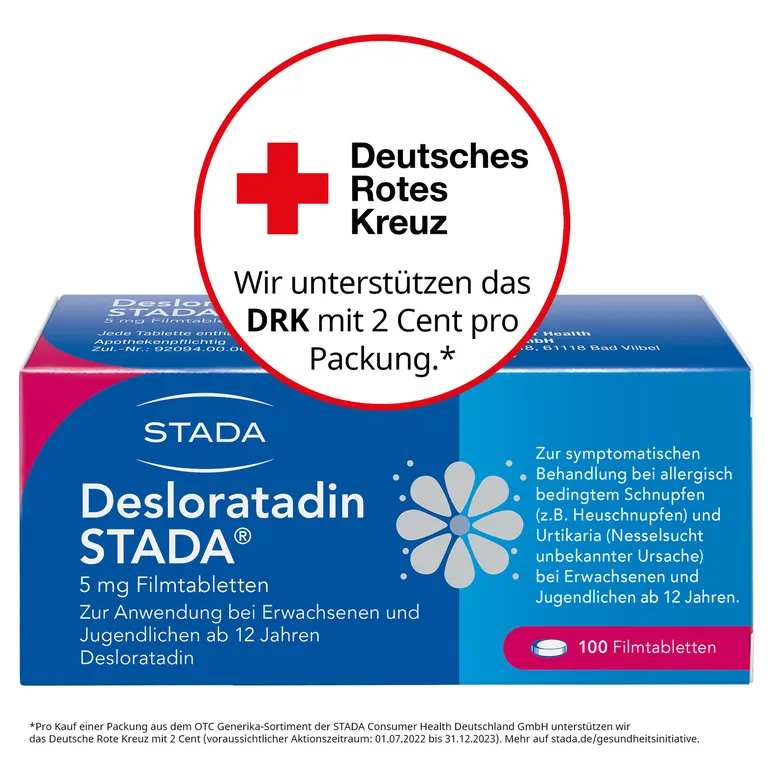 shopapotheke Desloratadin STADA® 5 mg Filmtabletten zur symptomatischen Behandlung allergischer Erkrankungen wie Heuschnupfen Saisonale Angebote