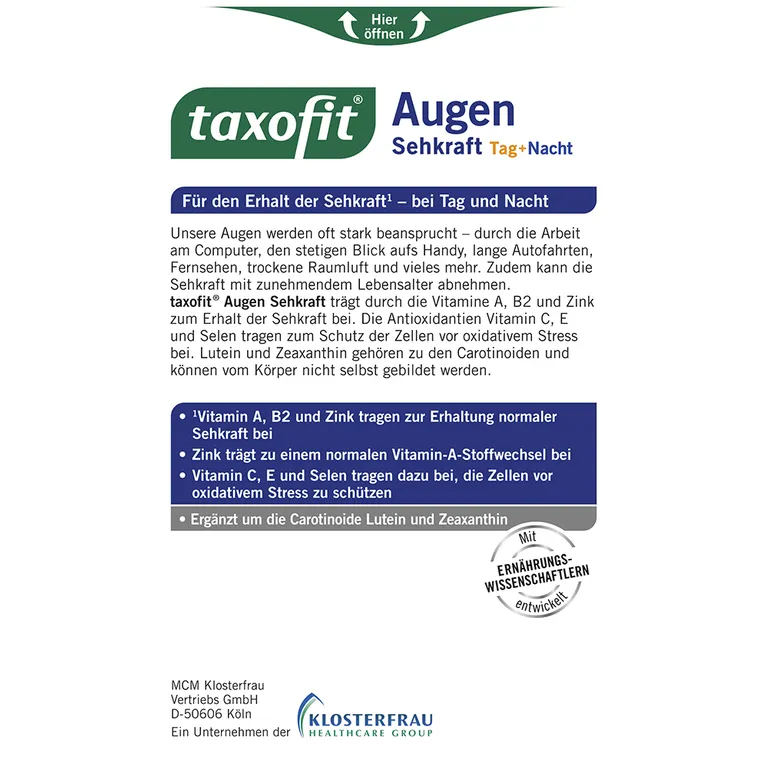 shopapotheke taxofit® Augen Sehkraft Tag+ Nacht Bis zu 55% Rabatt