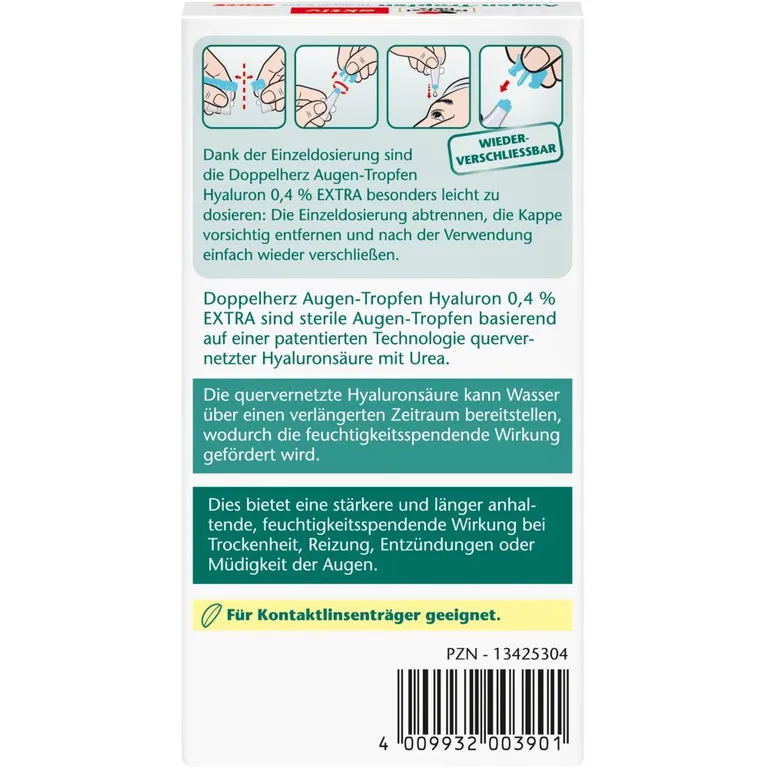 shopapotheke Doppelherz® Augentropfen Hyaluron 0 4 % Extra Kostenloser Versand international