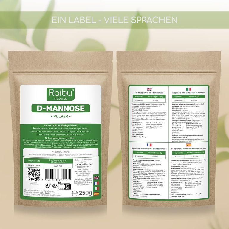shopapotheke D-Mannose Pulver 250 g - RAIBU Fabrik Onlineshop