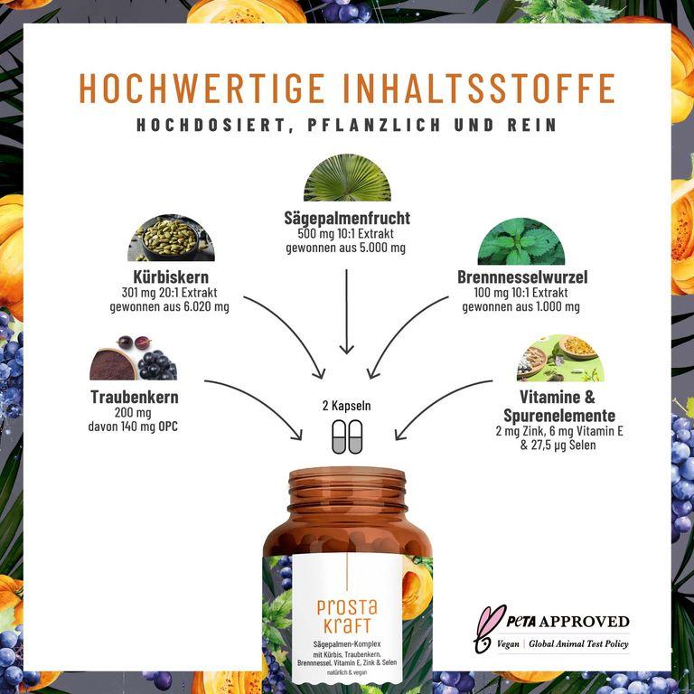 shopapotheke NATURTREU - PROSTAKRAFT - Prostata Kapseln hochdosiert - Sägepalme- Kürbis- & Traubenkern-Extrakt Rabatt