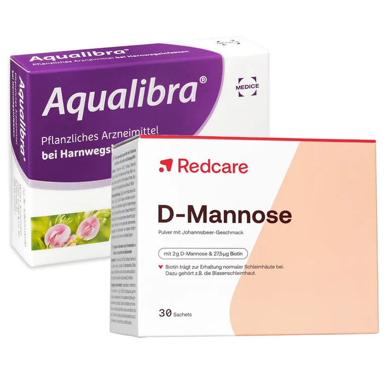 shopapotheke Redcare D-Mannose + Aqualibra® 80 mg/ 90mg/ 180 mg Filmtabletten