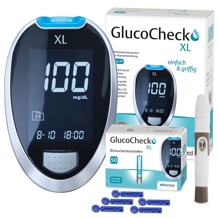 shopapotheke GlucoCheck XL Blutzuckermessgerät [mg/dl] + 60 Teststreifen