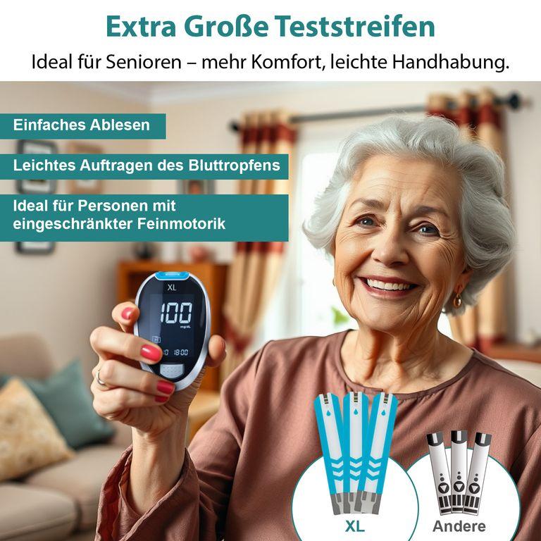 shopapotheke GlucoCheck XL Blutzuckermessgerät [mg/dl] + 60 Teststreifen Kostenlose Rückgabe